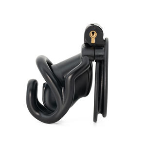 Pembe/siyah reçine kölelik eşcinsel kı<span class=keywords><strong>s</strong></span>ıtlama cihazı penis kilidi punk tarzı penis kafesi yetişkin erkek seks oyuncağı - Product Image 4