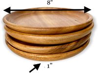 Assiette Ronde Nordique en Bois d'Acacia, Écologique, en Bois Massif, pour Servir les Fruits, Vente Chaude, en Bois Monobloc
