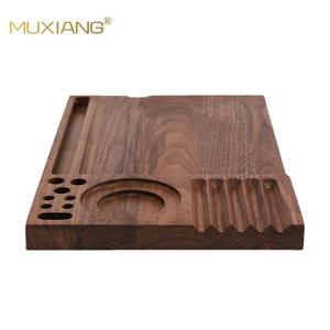 Muxiang Wooden <b>Tobacco</b> Tray 30x20cm Multifunctional Cigar Accessory Rolling Tray With Pipe Holder And <b>Grinder</b> - Product Image 4