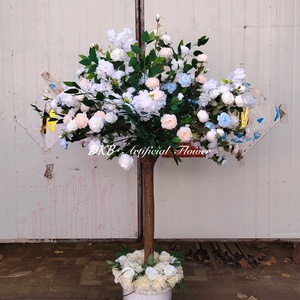 Hot Selling <b>Artificial</b> White Pink Roses Flower Cherry Blossom Flowers <b>Tree</b> for Wedding Table Centerpieces - Product Image 2