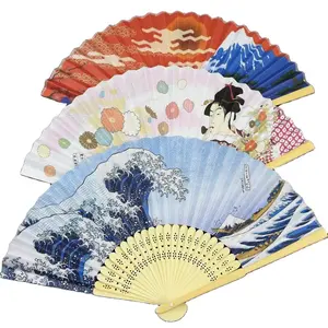 Éventails de mariage personnalisés colorés Impression gravée sur soie personnalisée Éventail à main pliant Faveurs de mariage Éventails de mariage de plage de demoiselle d'honneur