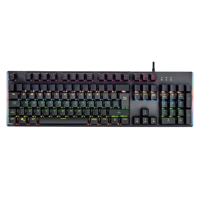 HK3036 104 Keys Wired RGB LED Backlit Gaming Keyboard 9 Mode USB Interface ABS Material Compatible with PC & Laptop Gamers