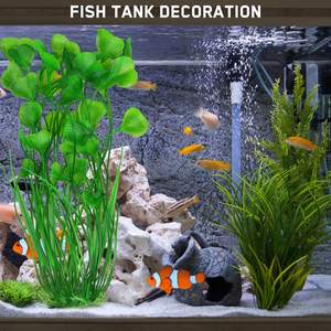 Grama artificial para aquário, grande planta aquática de plástico artificial de 15.75 polegadas para tanque de peixes, decoração de ornamento - Product Image 4