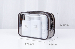 Sac de toilette étanche en PVC transparent avec fermeture éclair supérieure, personnalisable avec logo, style tendance pour le rangement de cosmétiques de voyage – Vente en gros - Product Image 4