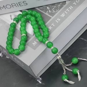 YASEEN - Misbaha Islámica Étnica de Vidrio, 10 mm, 33 Cuentas Pulidas, Joyería Religiosa Tasbih - Product Image 1