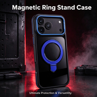 Coque de téléphone transparente avec anneau magnétique pour iPhone 18 Pro Max, bandes latérales en TPU 2.5, panneau arrière en acrylique 2.0, cadre de caméra en métal