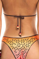 Bikini triangle à bretelles croisées avec bordure au crochet, coloris dégradé personnalisé, en Spandex/Polyester écologique, maillot de bain 2 pièces à nouer sur les côtés
