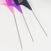 Ensemble de 3 peignes coiffants multicolores, brosse à cheveux à picots, brosse de contrôle des bords, peigne à queue de rat, autres outils de maquillage