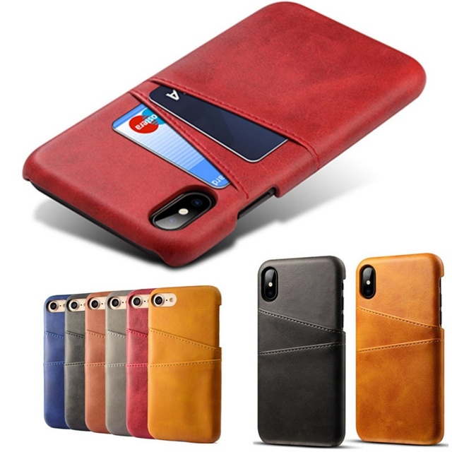 High Quality Genuine Leather Shockproof UV Painted Backcover Wallet Phone Case with Card Slot Luxury Real Leather for XS
