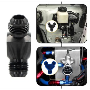 Adaptador en Y de Aluminio AN6 AN8 AN10 Azul Rojo Negro Conector de Tubería de Aceite Automotriz - Product Image 4