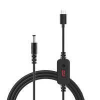 Câble d'alimentation CC ajustable avec affichage numérique Type-C/USB 9V/12V/20V pour routeurs, décodeurs, moniteurs, lampes de bureau