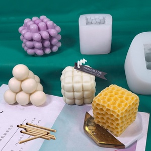 Varias formas geométricas de nido de abeja piramidal, cubo mágico, vela de aromaterapia, molde de jabón hecho a mano de yeso Diy, molde de vela de silicona - Product Image 6