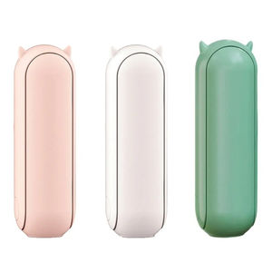 Nouveau ventilateur portable de gros, mini, pliable, trois vitesses réglables, couleur unie, rechargeable, avec éclairage LED et support de téléphone - Product Image 1