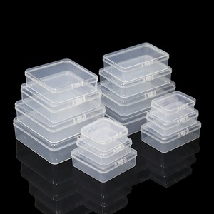 Rectangular Transparent Plastic Storage <b>Boxes</b> With Lid Small Desktop Organizer Container For Parts And Food Storage - Product Image 3
