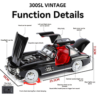 Modèle de voiture miniature en alliage Diecast benz 300sl 1:18, classiques, voitures anciennes, simulation de voitures, collection, modèle de jouet en métal, véhicule d'exposition, cadeau pour garçon