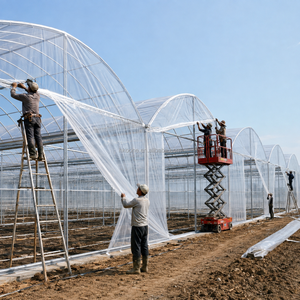 Serre en film multi-spans personnalisée pour la production commerciale de légumes, l'agriculture hydroponique et les projets d'agriculture intelligente - Product Image 3