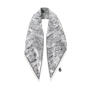 Bufanda triangular multifuncional de 135x60 cm con diseño de mapa impreso para mujer, accesorio de moda - Product Image 1