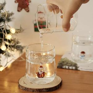 Tazza in Vetro con Albero di Natale 3D, Simpatica Tazza per Latte a Cartoni Animati, Articolo Festivo per Caffè, Cioccolata Calda, Regalo e Feste - Product Image 2