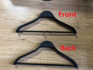 Móc áo nhựa cao cấp, chất lượng cao, sản xuất tại nhà máy, tùy chỉnh, dành cho người lớn, kiểu Zara, sơn đen cao cấp và móc bạc bóng. - Product Image 5