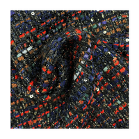 Tissu en Tweed à paillettes, 21% acrylique, 79% Polyester, pour robes et ensembles, nouvelle collection, vente en gros