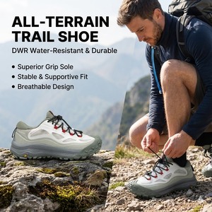 Chaussures de randonnée durables pour l'extérieur, hauteur accrue, tige en mesh, antidérapantes, imperméables, adaptées à la course sur sentier - Product Image 1