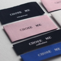 Étiquette tissée personnalisée OEKO-TEX100 pour vêtements, logo damassé sur mesure, étiquette à coudre sur les vêtements