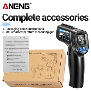एंग थे104 औद्योगिक थर्मामीटर अनुकूलन योग्य हैंडहेल्ड यर लेजर सेंसर पाइरोमीटर उपकरण वा स्क्रीन गेज-50 ~ 550 एब्स प्लास्टिक ओएम - Product Image 6