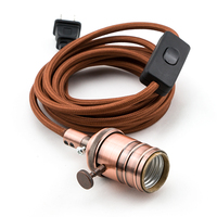 Douille de suspension E27, kit de support de lampe suspendu avec cordon, câble en tissu coloré, luminaire suspendu avec interrupteur et prise