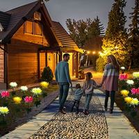 Nouvelles Lumières Solaires LED en Forme de Chrysanthème pour Jardin, Pelouse et Allée, Étanche IP65, Design 2026, pour Noël