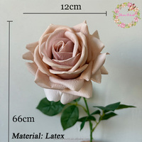 Nouvelles roses en latex rose automne de haute qualité, fleurs artificielles réalistes pour mariage, roses au toucher réel, taille moyenne