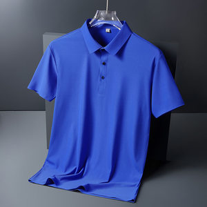 Polo Shirt Nylon Moisture Wicking Solid Color Short Sleeve Daily Wear - Product Image 2