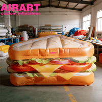 Sandwichs publicitaires gonflables personnalisés professionnels, sandwich géant gonflable pour la décoration d'événements de marché