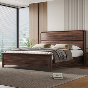 เตียงไม้โรสวูดขนาดดับเบิ้ล ประหยัดพื้นที่ เฟอร์นิเจอร์ห้องนอนทันสมัย - Product Image 1