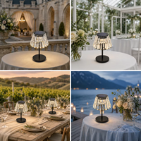 Lampe de table solaire à piles, flexible, simple, rechargeable, lumière de nuit pour mariage, fête, extérieur, patio, décoration de jardin