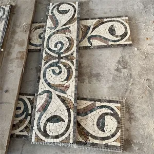 Belle tuile d'art de mosaïque de marbre personnalisée pour le revêtement de sol de motif d'art de mosaïque de décor de cours de ceinture de mur d'intérieur - Product Image 2