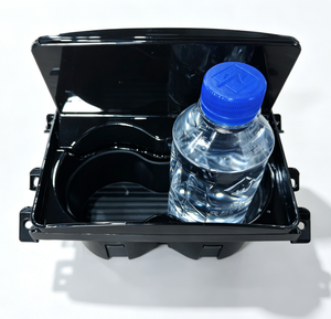Haomi OEM ODM Portavasos Doble Oculto Abatible ABS para Consola Central 169x122x89mm con Tapa Brillante y Asa Plateada, Montaje Empotrado para Furgoneta, RV, Autobús, 1 Año de Garantía - Product Image 1