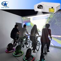 Système de cyclisme interactif multijoueur personnalisé, solution de projection dynamique immersive pour vélo, 5000 lumens, résolution 1920x1200