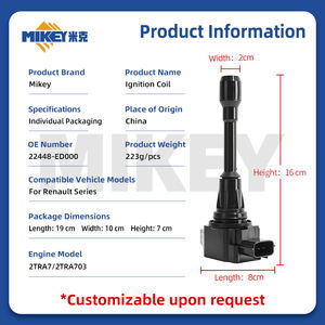 MIKEY 22448ED000 Convient pour <span class=keywords><strong>Renault</strong></span> Koleos Bobine d'allumage 22448JA00C 22448EN200 22448EN000 22448JA00A 22448EA000 3340082Z20 - Product Image 3