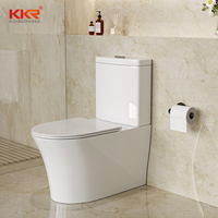 KKR Ensemble sanitaire de toilette de luxe monobloc blanc Design moderne avec siphon en S Drainage pour salles de bains d'hôtel