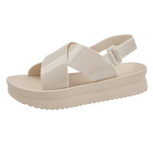 Nuevas Sandalias Casuales de Verano para Mujer con Plantilla de PU, Plataforma de Cuña Cruzada y Estilo Playero a la Moda para Estudiantes, Ideales para Exteriores - Product Image 5