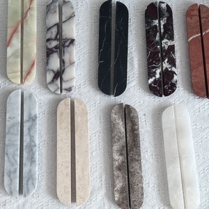 Saidkoc 1 paio di 32x8 <span class=keywords><strong>cm</strong></span> di lusso in marmo naturale maniglia per cassetti armadi Villa negozio decorazione per la casa - Product Image 2