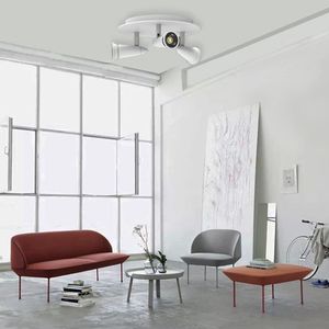 Plafonnier LED rond encastré pour intérieur, orientable à 360 degrés, à intensité variable, avec trois têtes rotatives - Product Image 3
