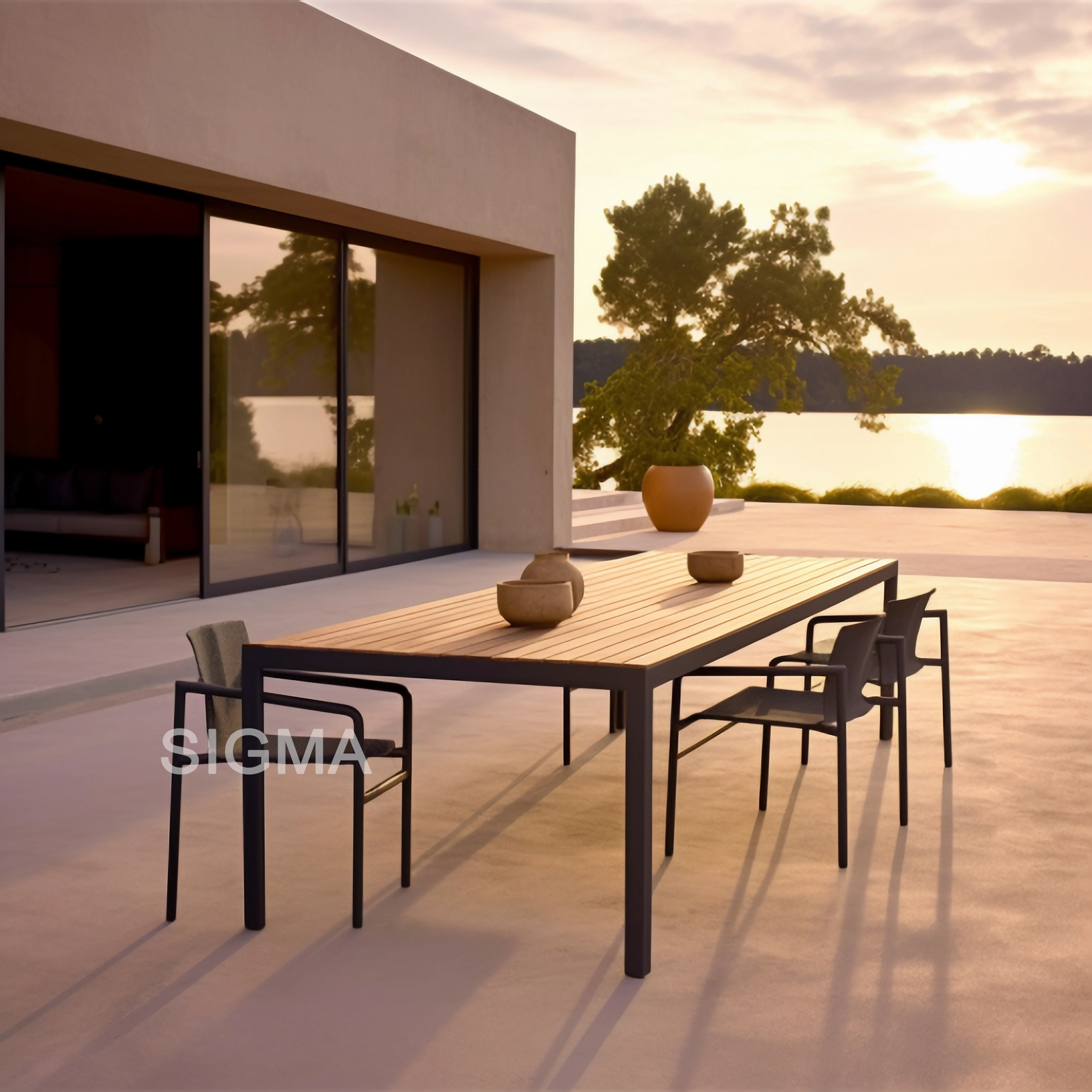 Simplicity Hotel garden dinning table outdoor furniture aluminum table