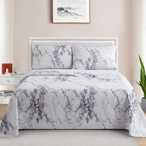 Bán Buôn Sang Trọng Hiện Đại Hình Học Bằng Đá Cẩm Thạch In 4Pcs Bộ Đồ Giường Đặt Sợi Nhỏ Sâu Túi Được Trang Bị Tấm Phẳng Với Hai Vỏ Gối - Product Image 2