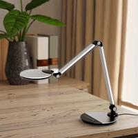 Lampe de bureau LED flexible à commande tactile ABS, abat-jour métallique simple, charge sans fil, lumière de table, protection des yeux, DC CRI 80, moderne