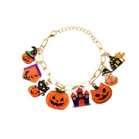 Nouveau Bracelet Charme Anniversaire Yizhong Transfrontalier avec Pendentifs Acryliques Fantaisie Citrouille, Fantôme, Château et Dessin Animé