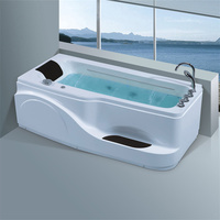 Baignoires en verre transparent de conception moderne en acrylique blanc cascade avec fonction massage