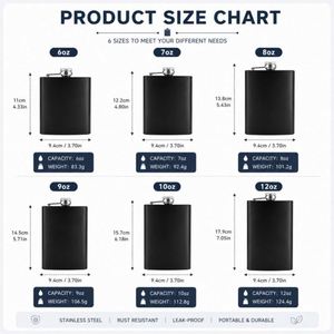 Gourde à liqueur en acier inoxydable noir mat avec gravure laser, logo personnalisé, 6oz, 7oz, 8oz, 9oz, 10oz, 12oz - Product Image 2