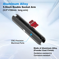 Mechrig Double Socket Arm 25mm / 1 Zoll Kugelkopf klemme Verlängerung halterung für Action-Kameras, Telefone, Motorräder und Fahrräder