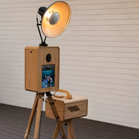 Photomaton de mariage en bois avec support d'imprimante compatible avec DS620/DNP RX1 ; adapté aux iPad et aux appareils photo reflex numériques